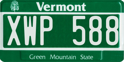 VT license plate XWP588