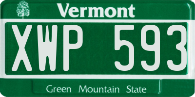 VT license plate XWP593