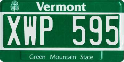 VT license plate XWP595