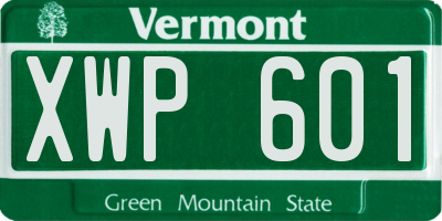 VT license plate XWP601