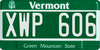VT license plate XWP606