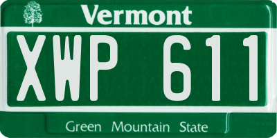 VT license plate XWP611