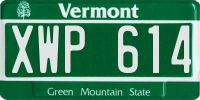 VT license plate XWP614