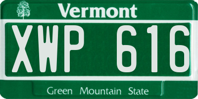 VT license plate XWP616