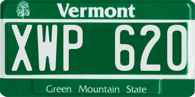 VT license plate XWP620