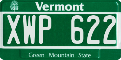 VT license plate XWP622