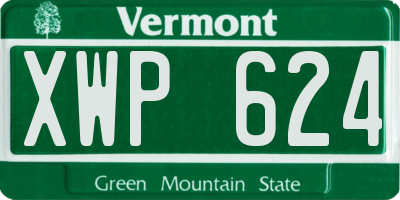 VT license plate XWP624