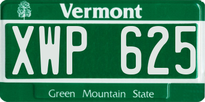 VT license plate XWP625
