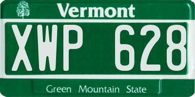 VT license plate XWP628