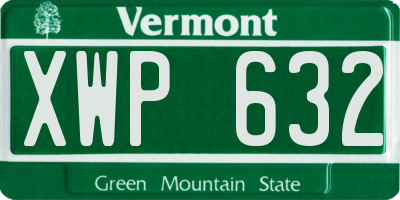 VT license plate XWP632