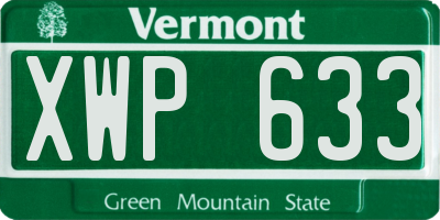 VT license plate XWP633