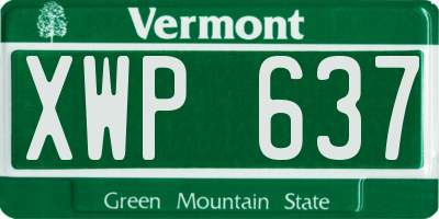 VT license plate XWP637