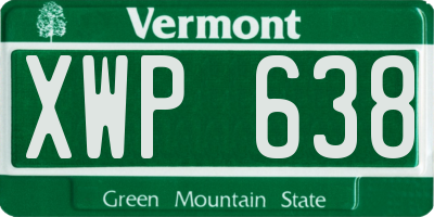 VT license plate XWP638