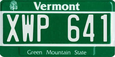 VT license plate XWP641