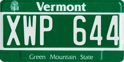 VT license plate XWP644