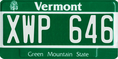 VT license plate XWP646