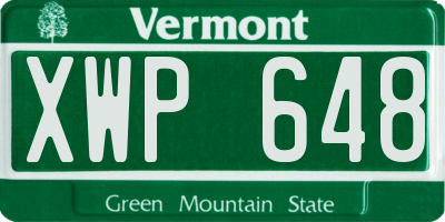 VT license plate XWP648