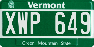 VT license plate XWP649