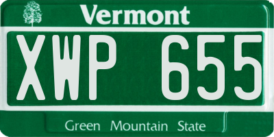 VT license plate XWP655