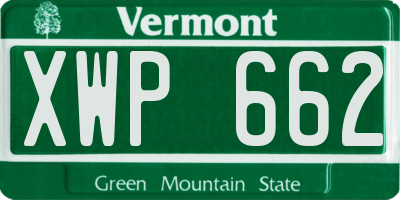 VT license plate XWP662