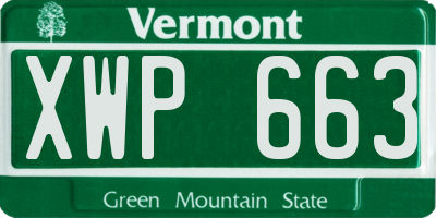 VT license plate XWP663