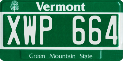 VT license plate XWP664