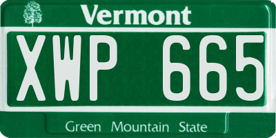 VT license plate XWP665