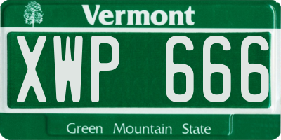 VT license plate XWP666