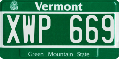 VT license plate XWP669