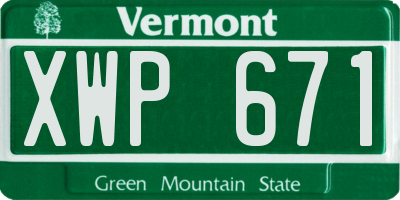 VT license plate XWP671