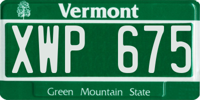 VT license plate XWP675