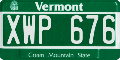 VT license plate XWP676