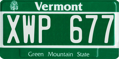 VT license plate XWP677