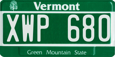 VT license plate XWP680