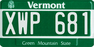 VT license plate XWP681
