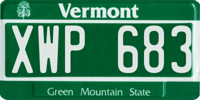 VT license plate XWP683