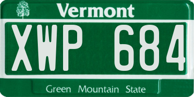 VT license plate XWP684