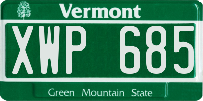 VT license plate XWP685