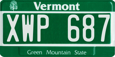 VT license plate XWP687