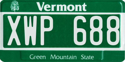 VT license plate XWP688