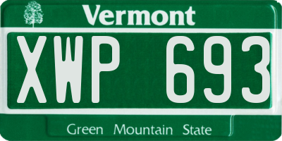 VT license plate XWP693