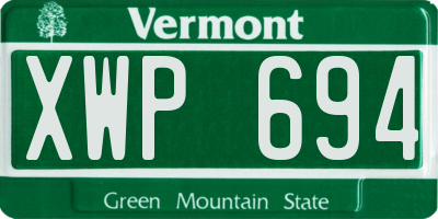 VT license plate XWP694