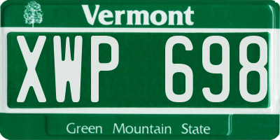 VT license plate XWP698
