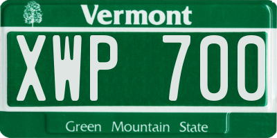 VT license plate XWP700