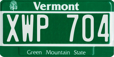VT license plate XWP704