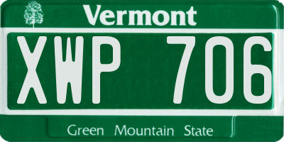 VT license plate XWP706
