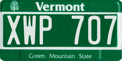 VT license plate XWP707