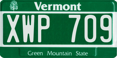 VT license plate XWP709