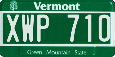 VT license plate XWP710