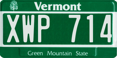 VT license plate XWP714